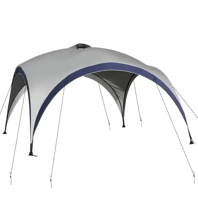 Calitate înaltă Outsunny Pavilion grădină Gartenzelt cort de petrecere cort de soare rezistent la intemperii, stalp metal + poliester crem + albastru 4 x 4 x 2,5 m