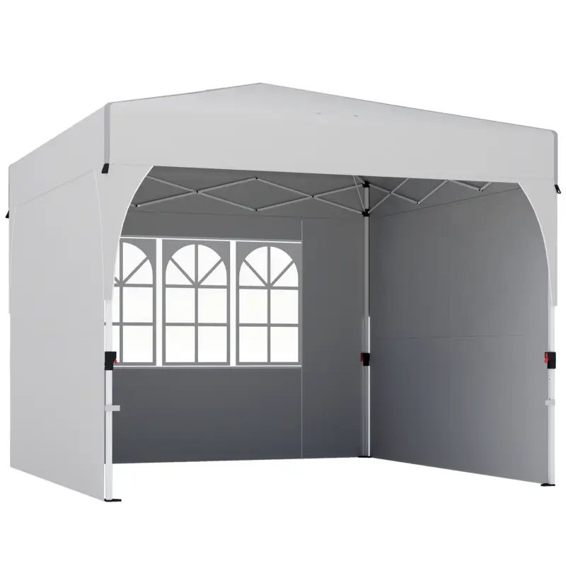 Outsunny Pavilion de grădină 3 x 3 m pop-up, pavilion pliant reglabil pe înălțime, protecție UV50+, 3 pereți laterali, crem Noutate