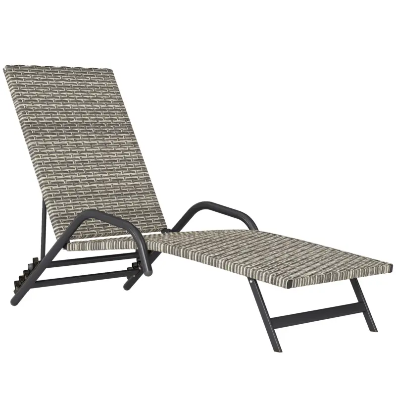 Outsunny Șezlong din rășină impletită inclinabil și reglabil în 4 niveluri în formă de S, 156x62x96cm maro Comandă acum