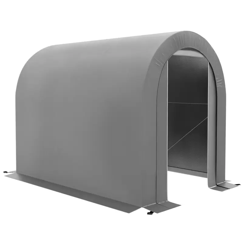 Ultima șansă Outsunny Depozit de Grădină Exterior pentru Biciclete, Cort Metalici cu Acoperiș PE, Gr