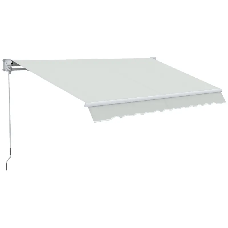 Preț redus Outsunny Copertina pentru soare cu brate si actionare manuala, din aluminiu si poliester pentru exterior, 295x200 cm, alb crem