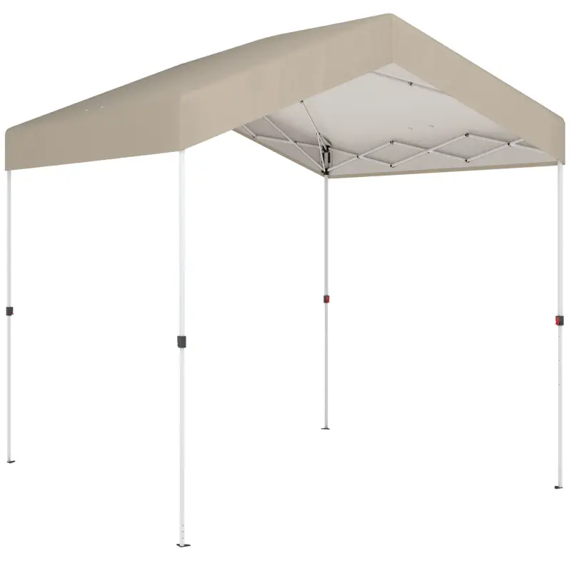 Expediere rapidă Outsunny Pavilon Pliant 2,4x2,4 m Pop-up UPF50+ Închidere Centrală Înălțime Reglabilă Geantă de Transport Saci Nisip Bej