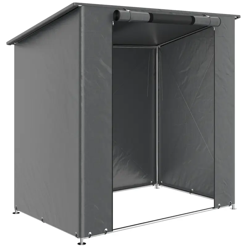 Outsunny Cort garaj 1,9x1,2 m impermeabil cort garaj cu ușă cu fermoar rulabil fereastră de ventilație Gri închis Transport gratuit