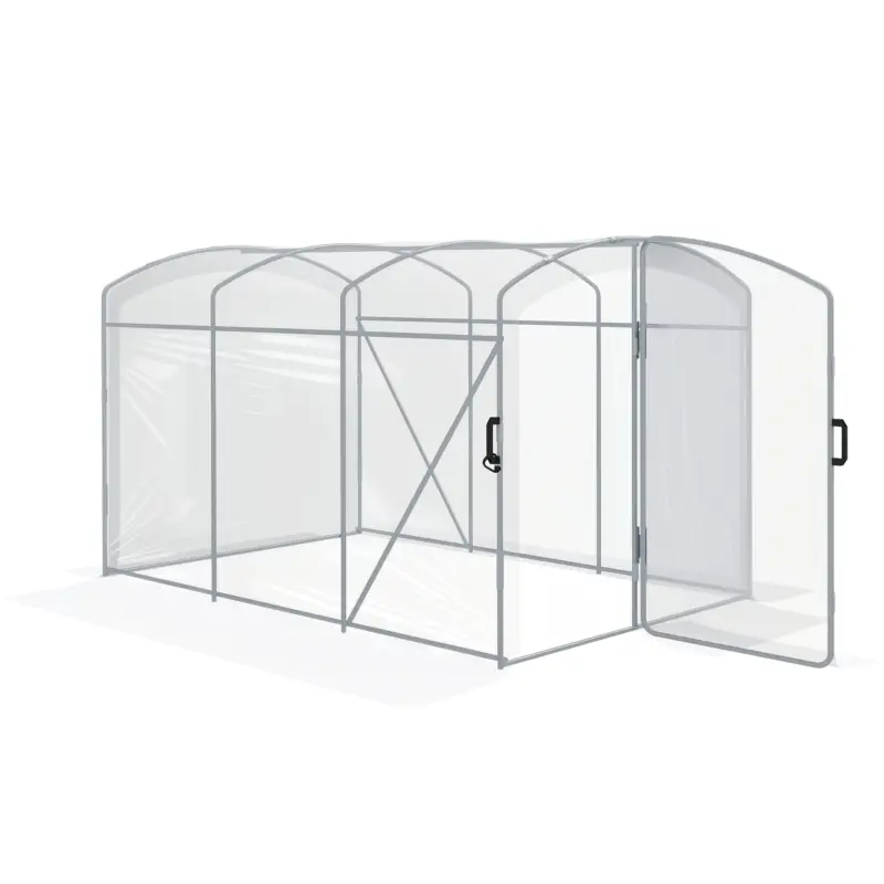 Plată securizată Outsunny Solariu de tunel, acoperit cu folie transparentă, cadru de oțel galvanizat, 3 x 2 x 2m