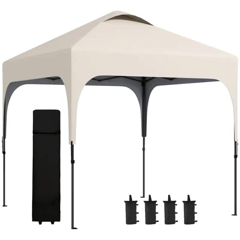 Outsunny Tonelă 2,5 x 2,5 m barnum de grădină Pop-up pliabil înălțime reglabilă Oxford anti-UV50+ cadru oțel sac de transport Ofertă exclusivă