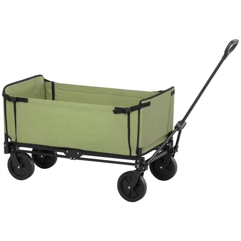 Cumpără online Outsunny Căruț de grădină pliabil 130 L căruț de transport sac detașabil mâner telescopic rotativ 90 x 50 x 60 cm negru