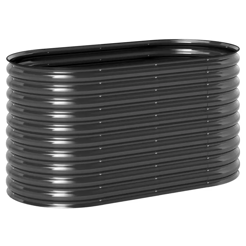 Outsunny Recipient pentru plante, ghiveci metalic cu margine de siguranță și mănuși, podea deschisă, 160B x 80T x 80H cm, Gri închis Nu rata