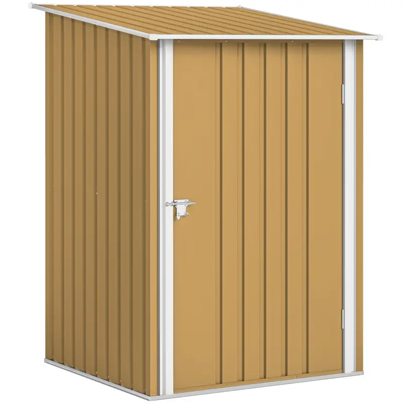 Outsunny Șopron de Grădină 0.92m² din Oțel Galvanizat, Depozit pentru Unelte cu Ușă cu Sistem de Blocare, Acoperiș Înclinat, 100x104x160 cm, Galben Cumpără online