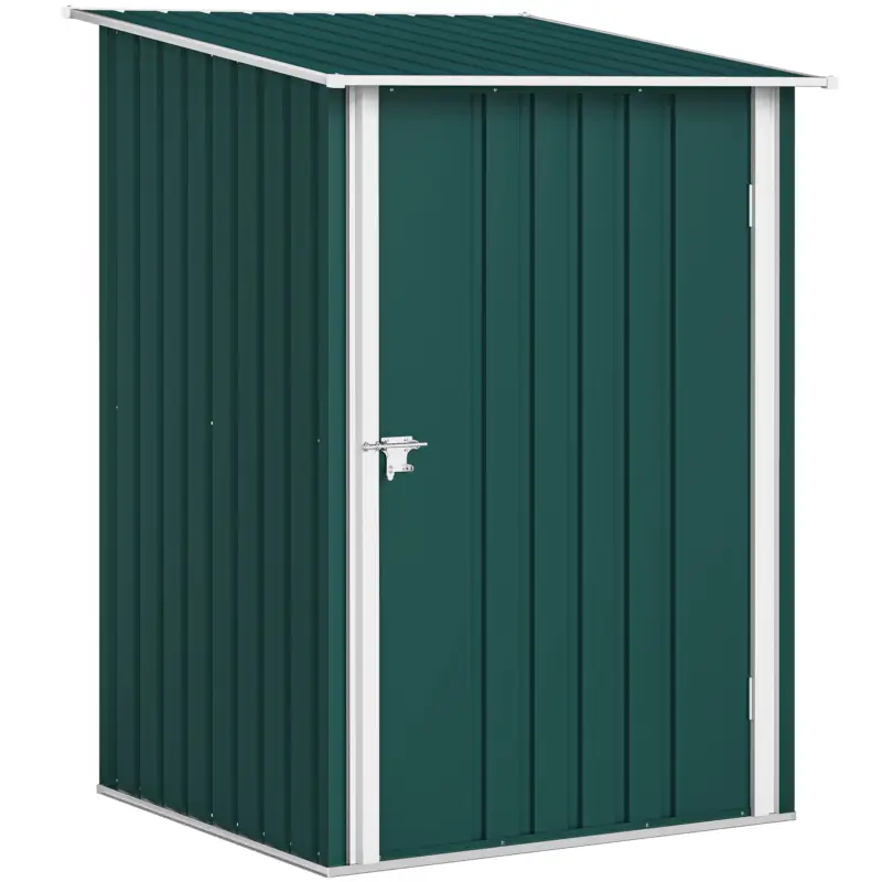 Cumpără acum Outsunny Magazie de Grădină 0,92m² din Oțel Galvanizat, Depozit Unelte cu Ușă Blocabilă, Acoperiș Înclinat, 100x104x160 cm, Verde