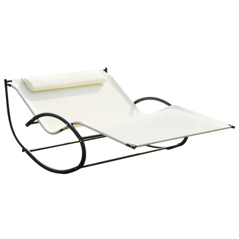 Outsunny Pat sezlong de Gradina Tip Balansoar 2 Locuri, din Textilene Reducere extra