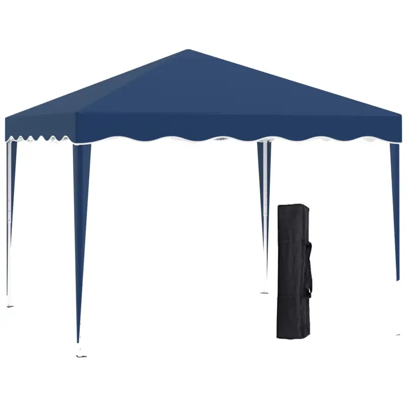 Ofertă limitată Outsunny pavilion pliant 3 x 3 m, cort de grădină pliabil, reglabil pe înălțime, cu geantă de transport, protecție UV, oțel, material Oxford, albastru