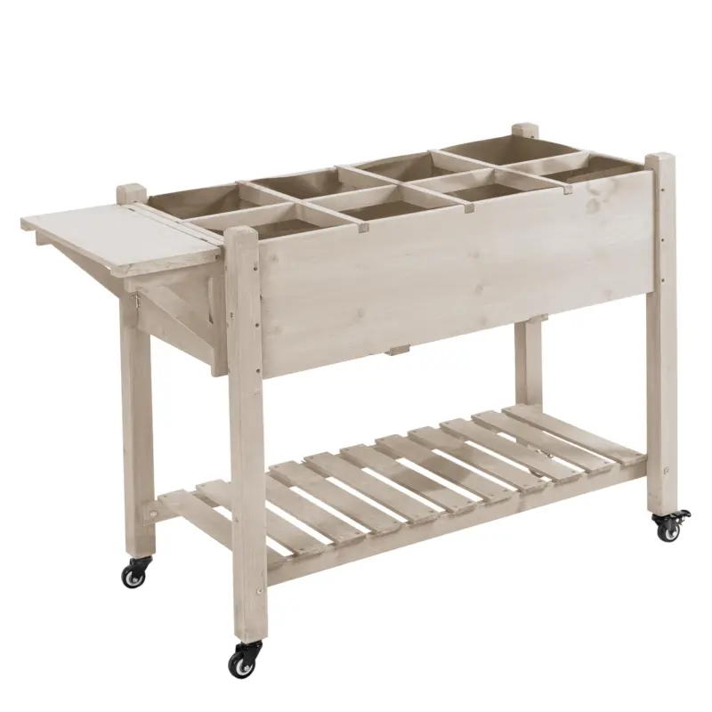 Outsunny Jardiniera din lemn pentru gradina, 123x54x74cm, maro Disponibil imediat