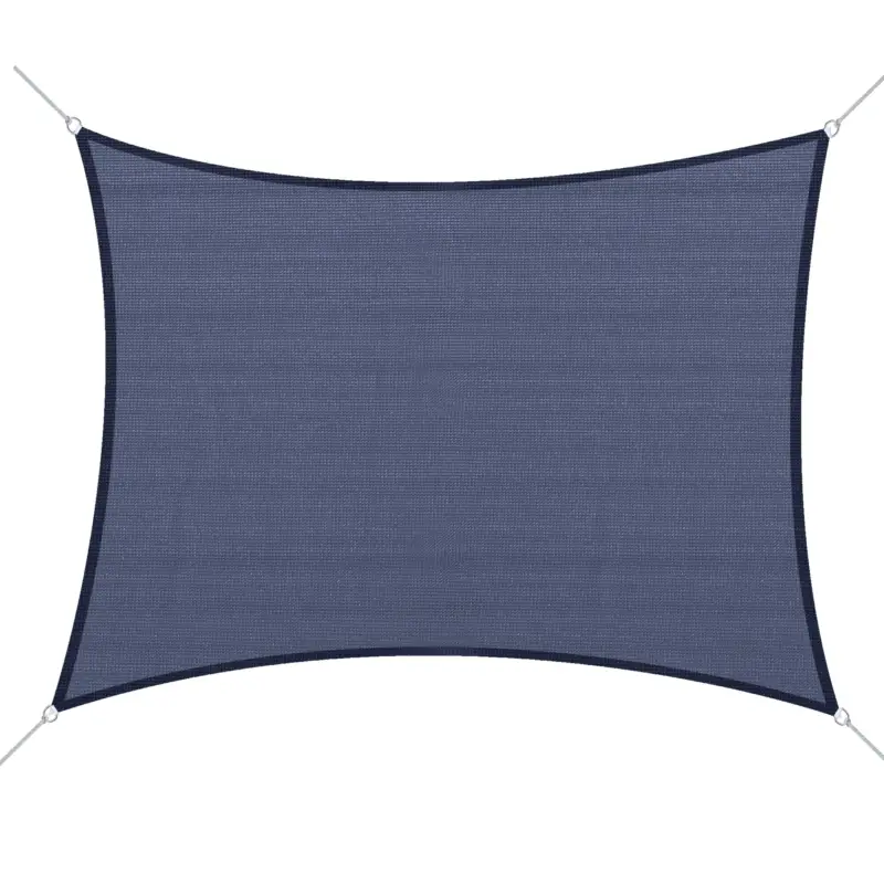 Outsunny Cort de umbra rectangular 6 x 4 m polietilena cu densitate mare Protectie UV Cu geanta de depozitare albastru Reducere de preț