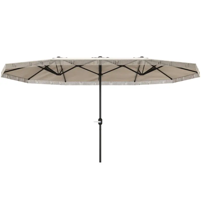 Preț promoțional Outsunny Umbrelon Dublu cu 12 Stecări și Manivelă, din Poliester și Oțel, 450x265x260 cm, Crem