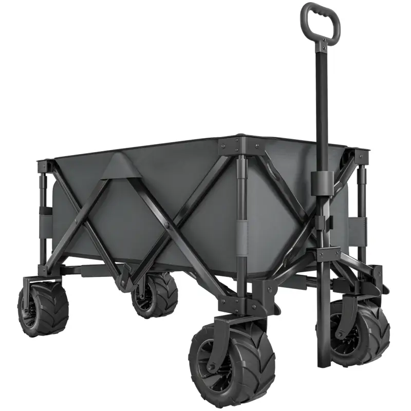 Livrare expres Outsunny Cărucior de grădină, sarcină maximă 70kg, cu mâner telescopic, din metal și material Oxford, 108x55 cm, gri