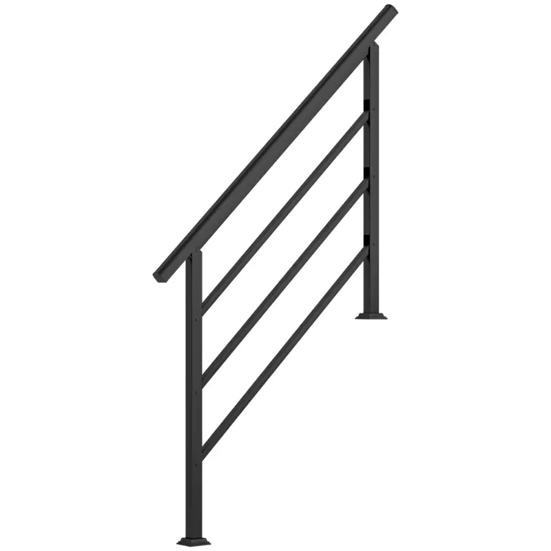 Cumpără acum Outsunny Balustradă pentru scări 131 cm Balustradă cu kit de instalare Unghi reglabil pentru 1-4 trepte Negru