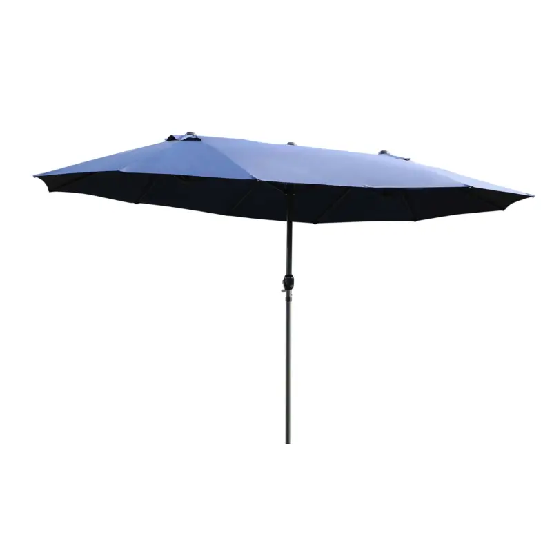 Outsunny Umbrela Dubla de Gradina cu Deschidere cu manivela, Otel si Poliester, 460x270x240cm, albastra Preț promoțional