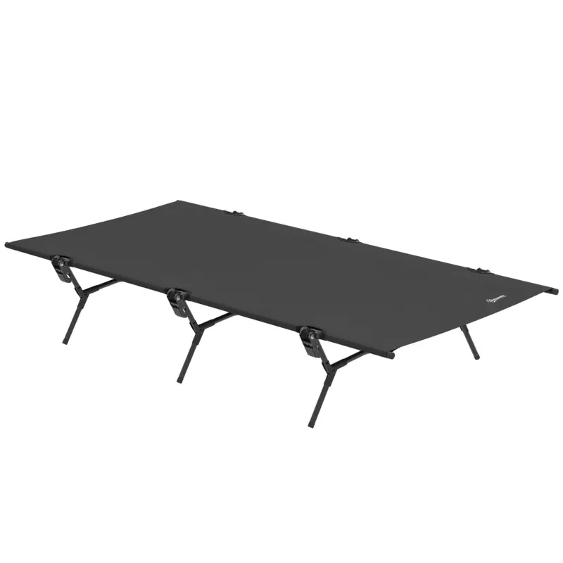 Outsunny Pat de câmp pliabil Pat de camping cu geantă de transport 200 x 100 x 36 cm până la 120 kg extra lat Negru Popular