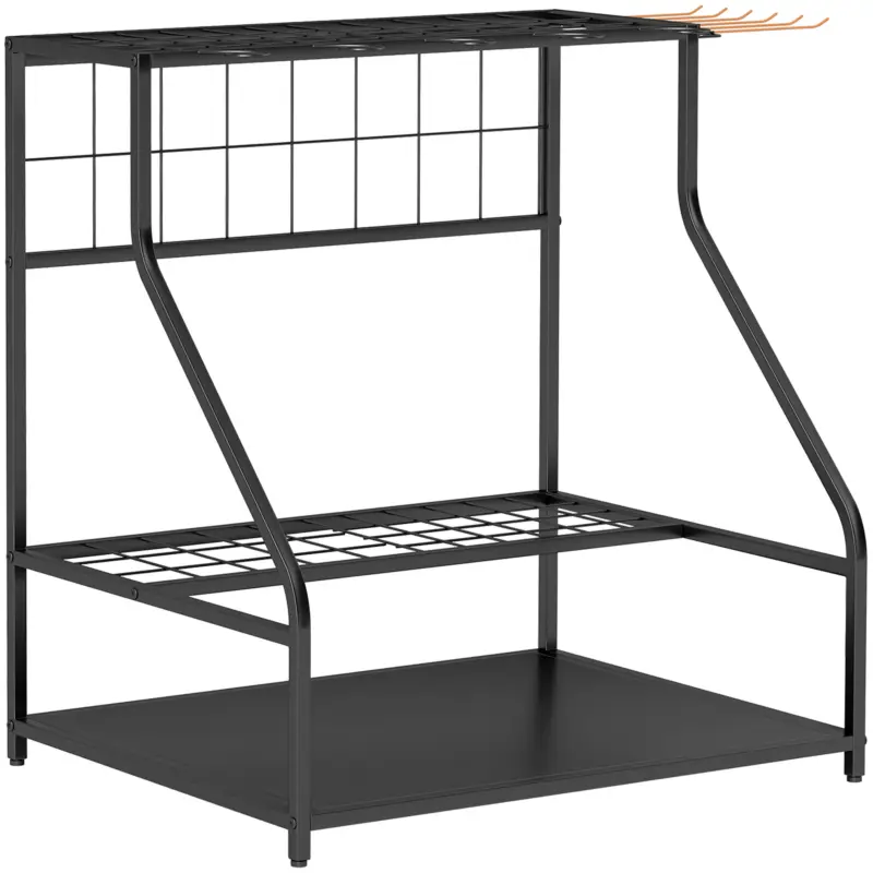 Outsunny Organizator de unelte de grădină cu cârlige suport-unelte de garaj pe 3 niveluri 84 x 53 x 73 cm portocaliu Preț promoțional