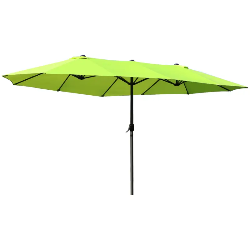 Lichidare de stoc Outsunny Umbrela Dubla de Gradina cu Deschidere cu manivela, Otel si Poliester, 460x270x240cm, verde