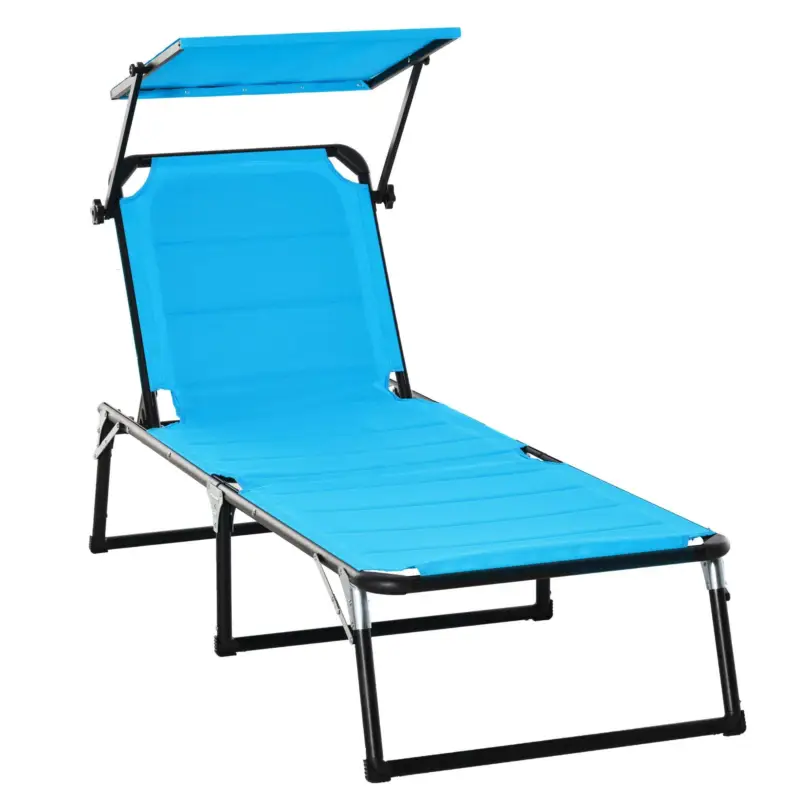 Outsunny Scaun Pliabil Gradina – Cu Copertina & Spatar Reglabil Premium