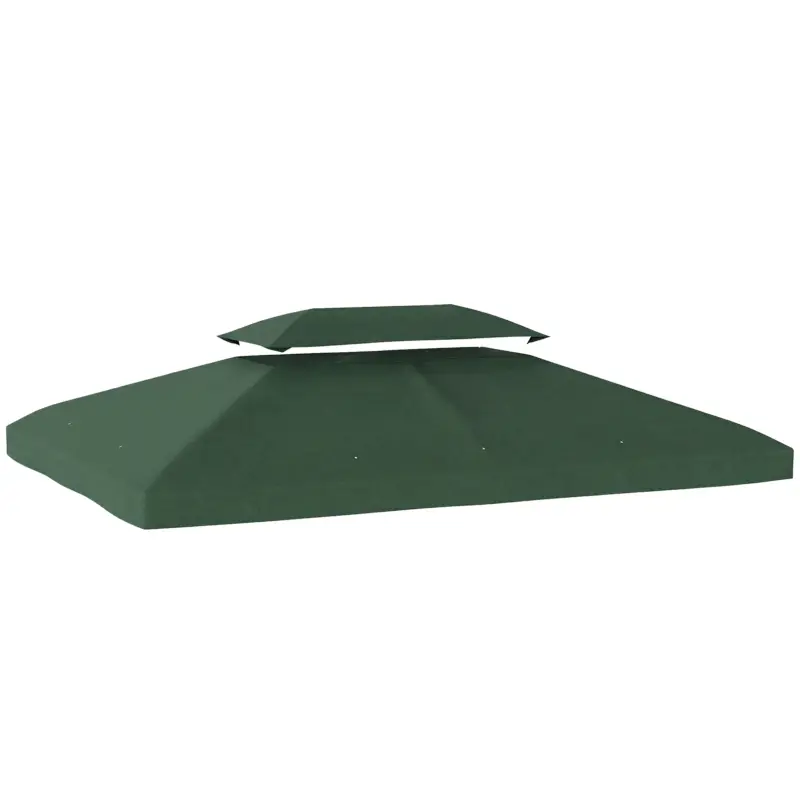Outsunny Husă de Schimb 4x3 m cu Acoperiș Dublu, Orificii de Scurgere și Protecție UV, Doar Husa, NU Include Cadru, Verde Nu rata