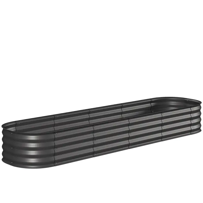 Reducere specială Outsunny Jardinieră pătrată modulabilă din oțel galvanizat pentru legume, plante, flori, 240 x 62 x 30 cm gri închis