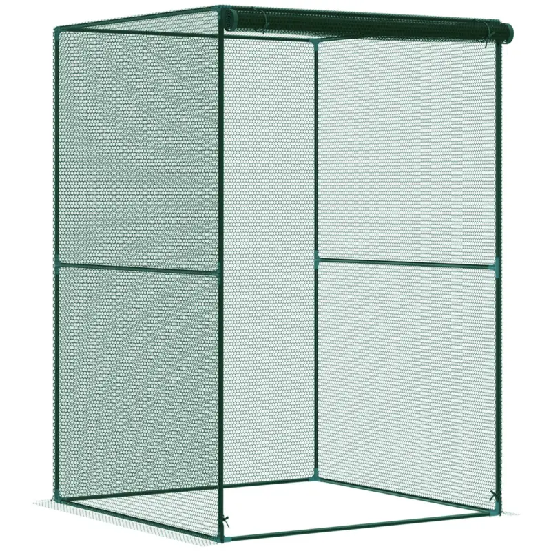 Outsunny Jaula de Cultivo para Plantas 120x120x180 cm cu Ușă Enrollabilă și Structură din Oțel pentru Grădină Terrasă Culoare Verde Livrare expres