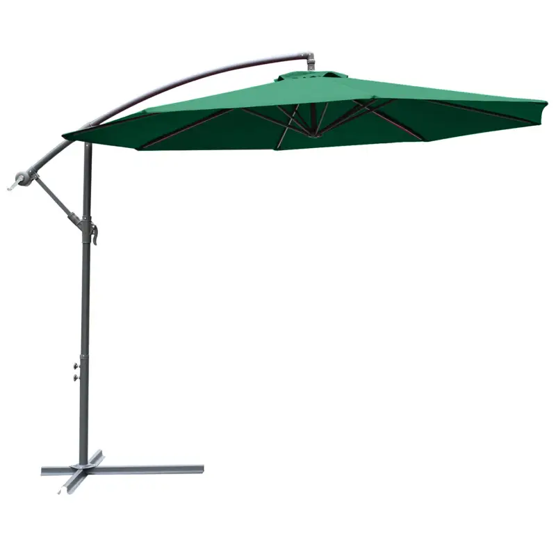 Outsunny Umbrela laterala din metal, verde, 3m Cel mai bun preț