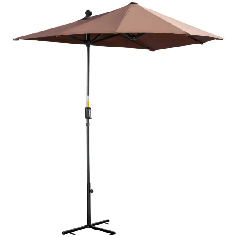 Outsunny Umbrelă de Terasă 200x190x240 cm cu Manivelă, Stâlp din Oțel și Bază în Formă de Cruce Anti-UV pentru Terasă și Balcon, Gri Ofertă