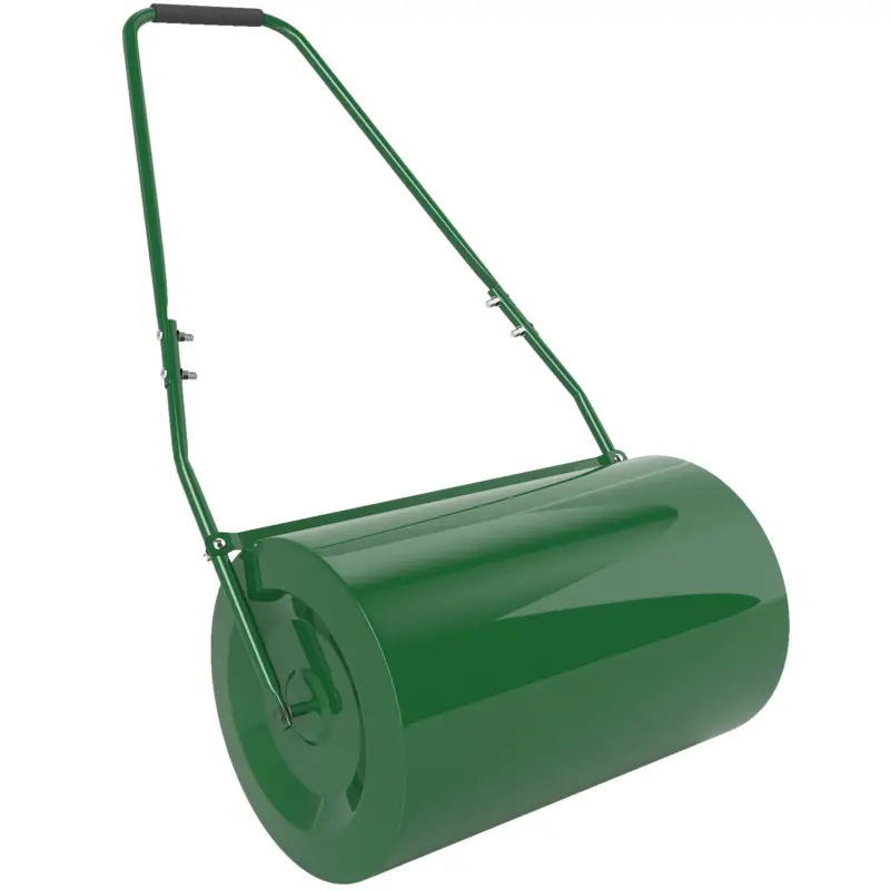 Outsunny Rola de Gazon 63L, cu Lamă Răzuitor, din Metal, 123x58x40 cm, Verde Închis Noutate