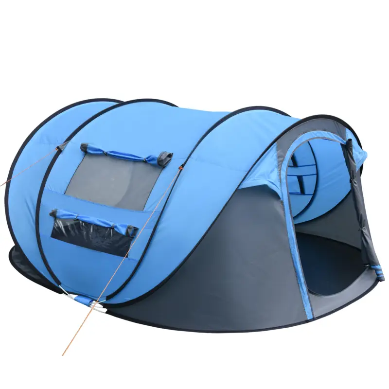 Outsunny Cort de Camping Pop Up pentru 2 Persoane cu 2 Uși, 4 Ferestre și Înveliș Impermeabil, 263.5x220x123 cm, Verde Bestseller