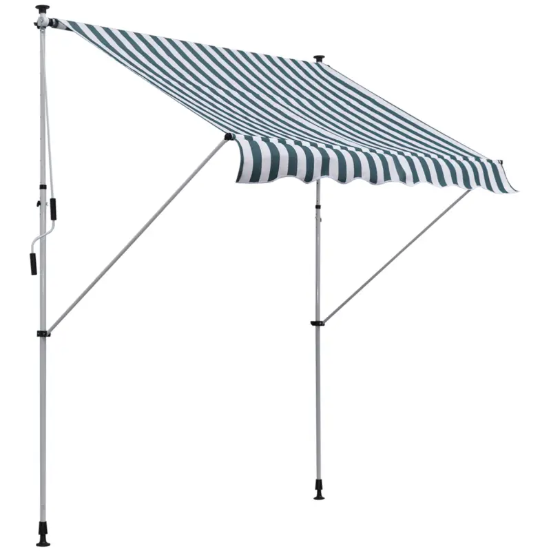 Bestseller Outsunny Copertina pentru soare de exterior tip rulou tip rulou cu manivela, inaltime si unghi reglabil, 200x150cm