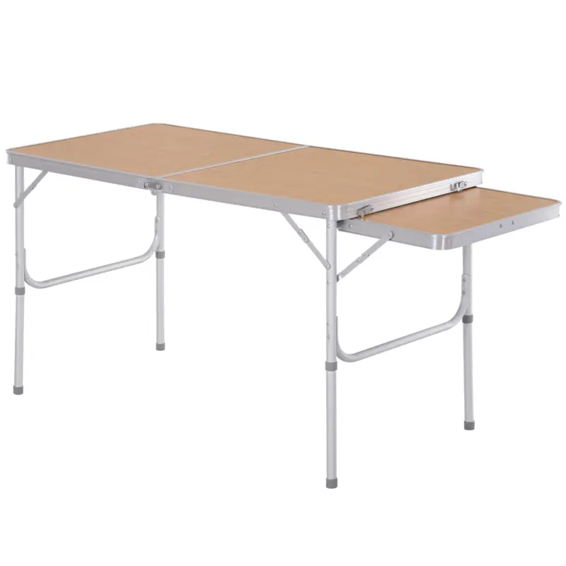 Outsunny Masa Pliabilă de Camping 5Kg, Ușor de Transportat, cu Panou Retractabil 120cm x 60cm x 40/70cm Super ofertă