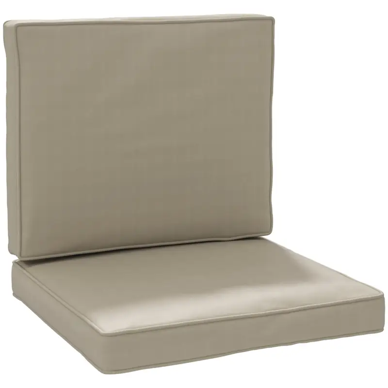 Outsunny Set de 2 perne pentru scaun perne de șezut cu huse detașabile perne matlasate umplutură din spumă poliester kaki Ofertă exclusivă