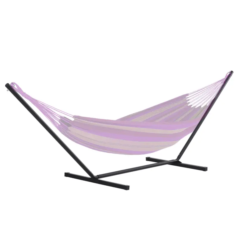 Outsunny Schelet pentru Hamac Greutate Maxima 120Kg in Metal, Negru, 360x92x112cm Cumpărături sigure