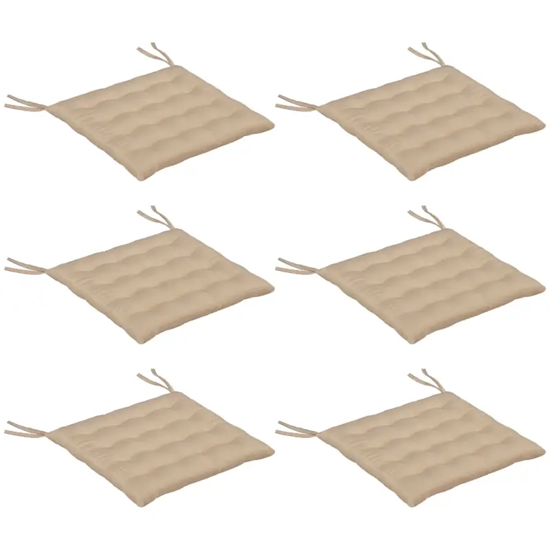 Outsunny Set de 6 Perne pentru Scaune de Dining 40x40 cm 6 Bucăți Perne pentru Scaune de Grădină Matlasate cu Benzi Kaki Comandă acum