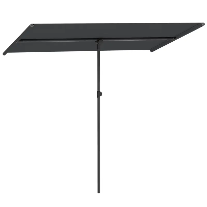 Umbrelă Outsunny pentru Exterioare 1.5x2 m Rotativă la 180°, din Poliester și Aluminiu, 150x205x120-215 cm, Gri Închis Ofertă limitată