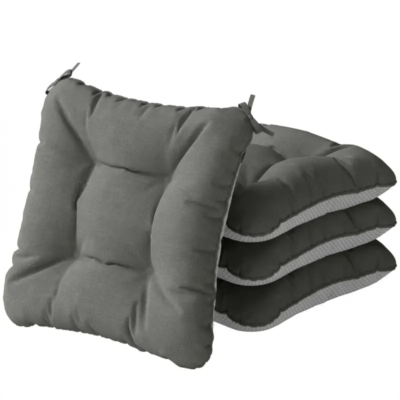 Outsunny Set de 4 perne pentru scaune de grădină cu șireturi și bază antiderapantă impermeabile 39,5x39,5x10 cm Gri închis Plată securizată