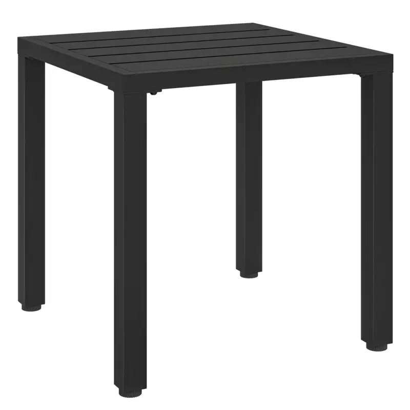 Preț redus Outsunny Măsuță laterală de grădină, masă rezistentă la intemperii cu design lamelar, pătrată, 45 x 45 x 45,5 cm