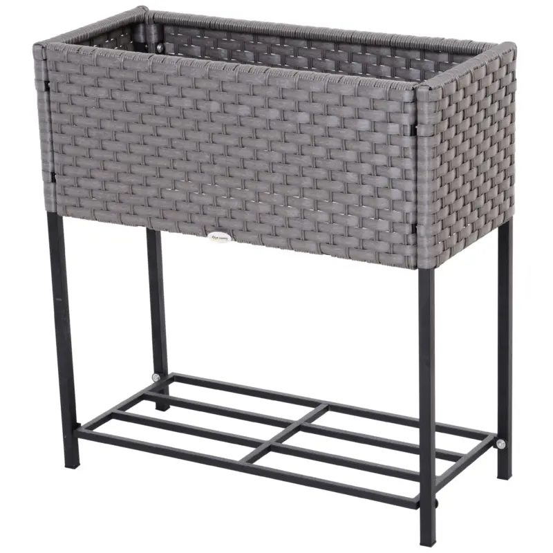 Livrare expres Outsunny vas de flori, cu raft, 70x30x72cm, gri