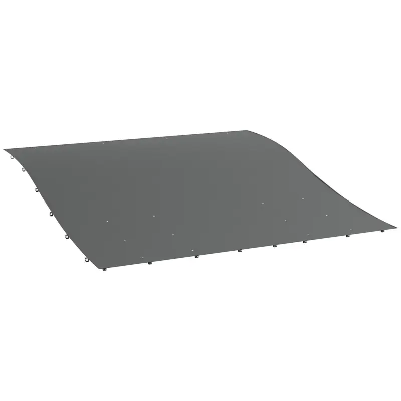 Plată sigură Outsunny Copertină de Rezervă pentru Pergolă cu 16 Orificii de Scurgere, Cârlige şi Inele, 297x 297 cm, Gri Închis