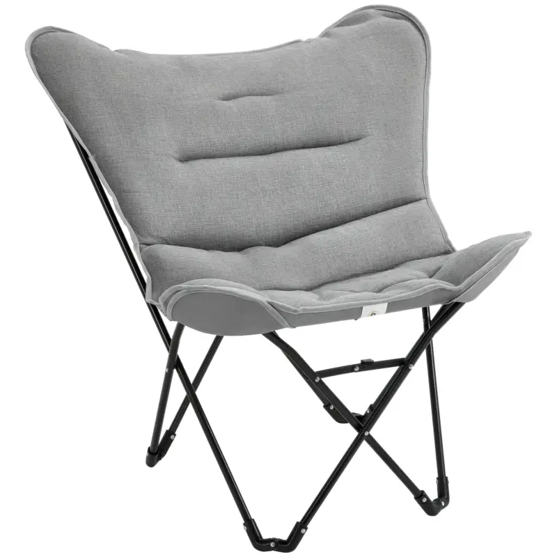 Reduceri Outsunny Scaun de camping pliabil șezut larg și căptușit pliabil pentru pescuit 88 x 74 x 84 cm gri deschis