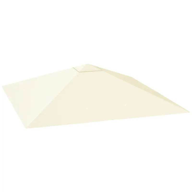 Outsunny Acoperire pentru Pavilion 3x3 m de Grădină cu 8 Găuri de Drenaj, din Țesătură Oxford 600D, Crem Transport gratuit