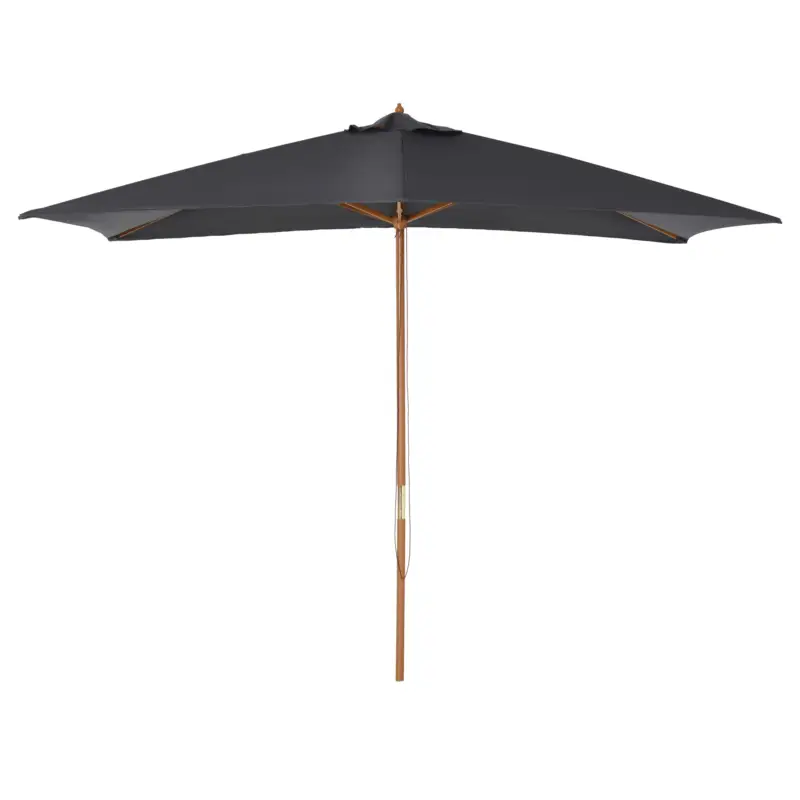 Outsunny Umbrelă de Grădină 2x3m din Lemn și Bambus cu 8 Stecche și Acoperire din Poliester, Gri Închis Transport gratuit