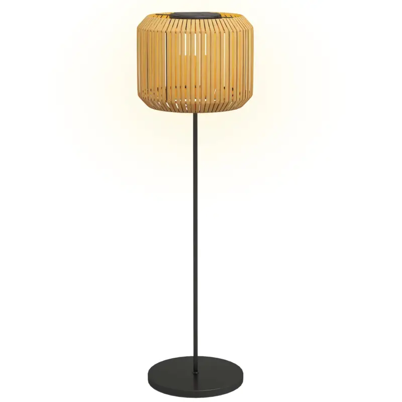 Vezi acum Lampă Solară Outsunny pentru Grădină cu Iluminare LED, din Oțel și Rattan PE, Ø34x130 cm, Galben