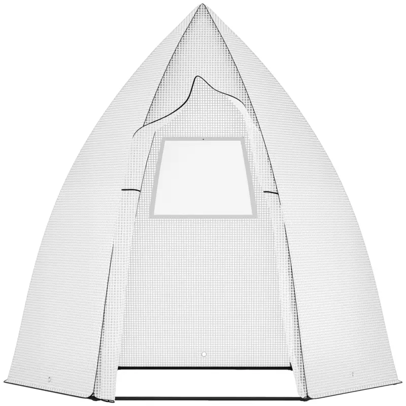 Outsunny Mini Șopron pentru Plantare cu Uși Rulante pentru Grădină și Balcon Protecție iarna Alb 160 x 140 x 180 cm Discount