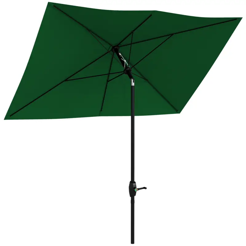 Reducere de preț Outsunny Ombrellone da Giardino 2x3m Inclinabile e Apertura a Manovella Grigio