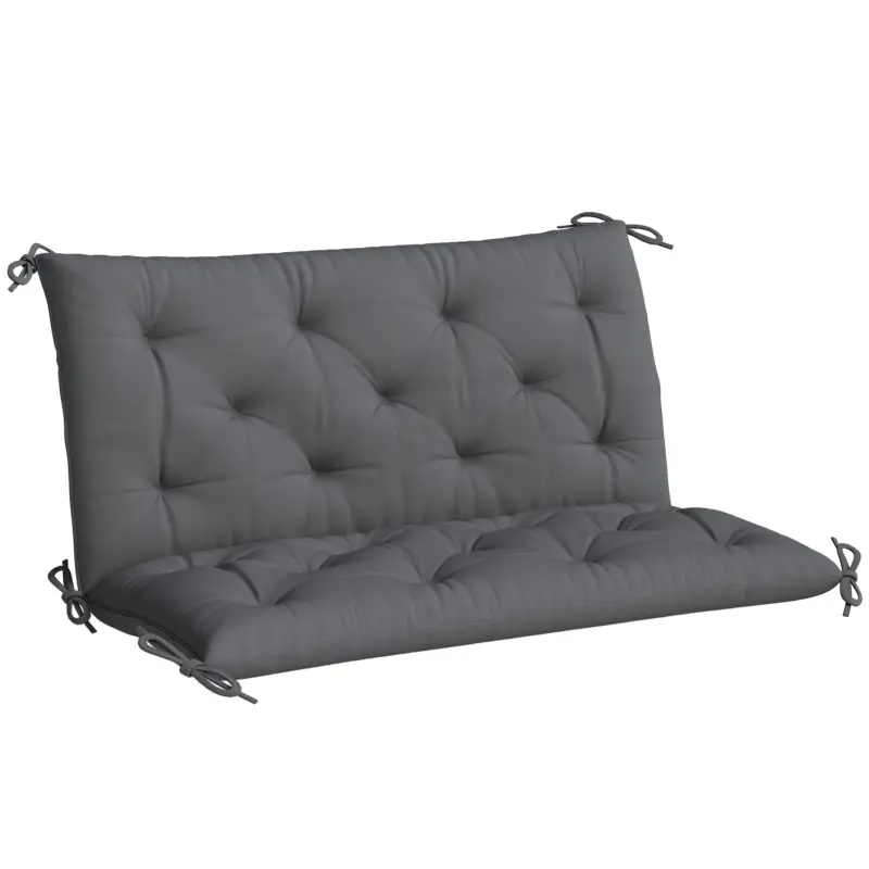 Outsunny Pernă de Grădină în Stil Capitonat pentru 2 Persoane, cu 6 Legături, din Bumbac și Poliester, 150x98x8 cm, Gri Închis Reducere specială