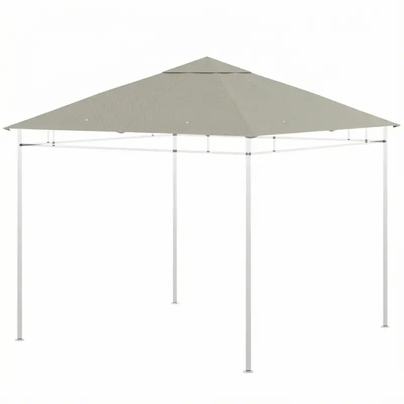 Outsunny Pânză de schimb pentru pavilion tonelă cort acoperiş de înlocuire gazebo de grădină poliester 180 g/m² 3 x 3 m gri Lichidare de stoc